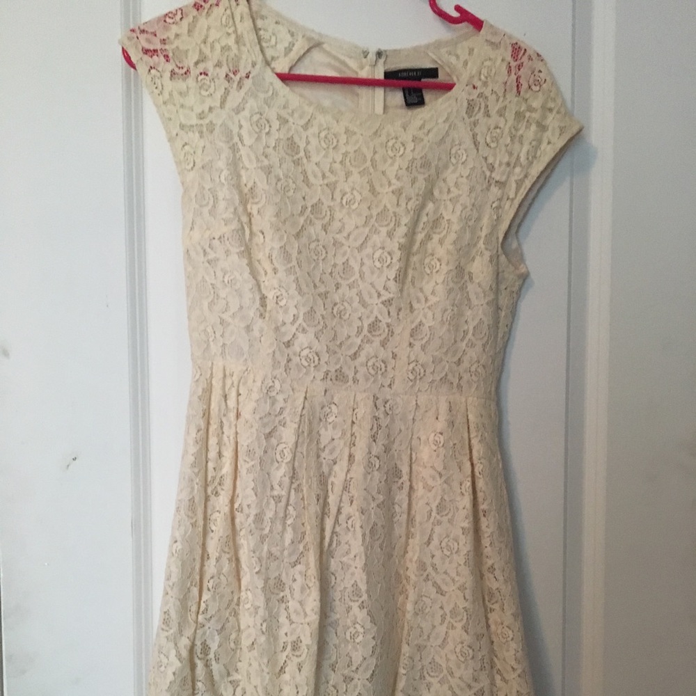 Off white lace dress.